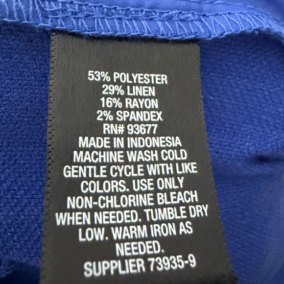 New Worthington Linen Blend Trouser Pants size 10‎ Blue - Picture 4 of 10